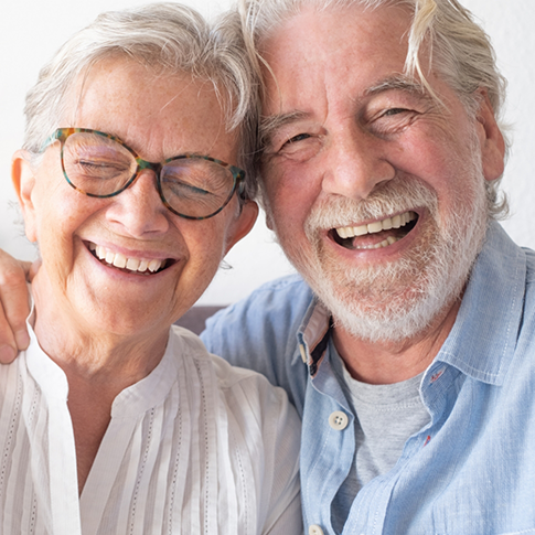Smiling senior couple